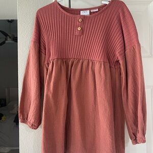 Zara Kids Casual Dress in Rust Red